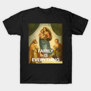 Classical Painting - Family Is Everything (Vaporwave Religious Art) T-Shirt